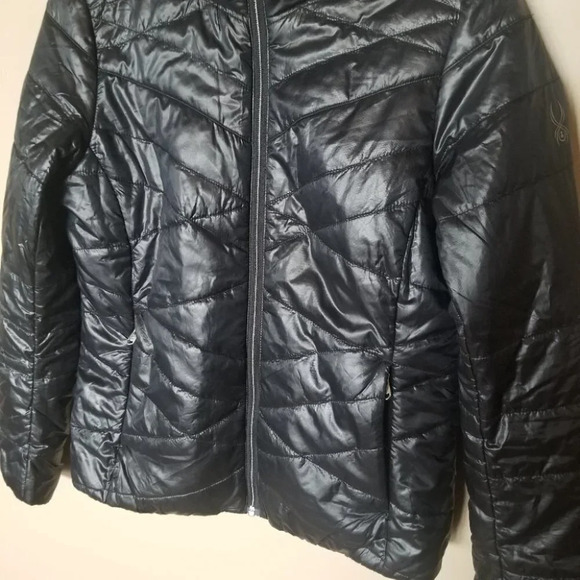 Spyder Black Puffer Jacket Lightweight M - Picture 10 of 12